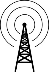 Fototapeta na wymiar vector image (icon, symbol) of a radio, telecommunications tower