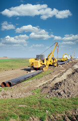 gas pipeline and machinery construction site