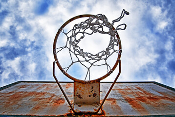 basketball hoop on the sky