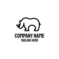 Simple Rhino Logo Design Vector