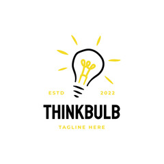 Light Bulb Lamp Logo Design Vector Illustration