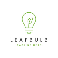 Light Bulb Nature Leaf Logo Design