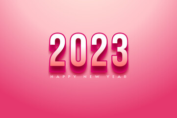 happy new year 2023 on pink