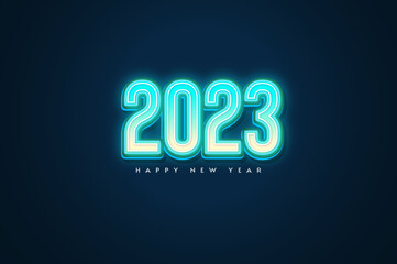 shiny blue happy new year 2023 background