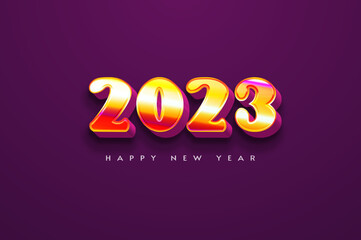 shiny golden happy new year 2023 background illustrations