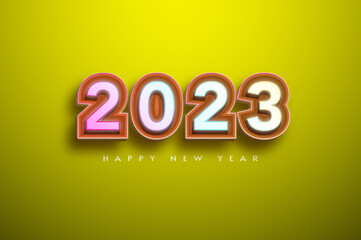 3d numbers of happy new year 2023
