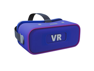 3D МК glasses blue and pink color on white isolated background. Virtual reality concept, Metaverse. Realistic digital gadget. 3d rendering illustration.