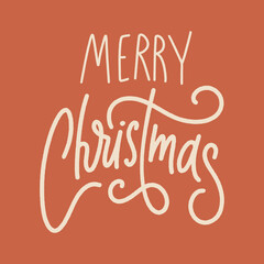 Merry Christmas fancy calligraphy vintage swirls lettering font type style, hand drawn funky text. Retro inspired psychedelics typographic art print. Perfect for t-shirt, New Year and Noel Xmas winter