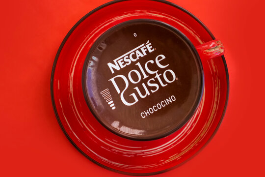 October 16, 2022 Ukraine Kyiv city Nescafe dolce gusto chococino capsule