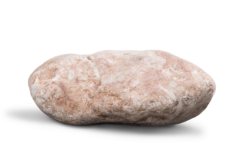 Single grey stone  isolated on white