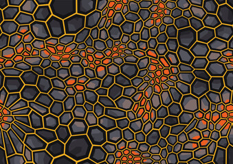 Camouflage geometric seamless pattern hexagonal texture. Abstract military camo polygonal scales endless ornament for fabric and fashion print. Vector background.