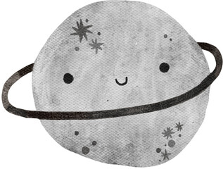 Watercolor gray cute nursery drawing hand drawn smiling  © Alina Nikitaeva