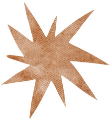 Obraz premium Brown Yellow Beige hand drawn watercolor nursery childish illustration clipart. Funny cheerful kid apparel collection.