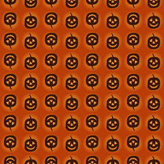 Seamless vector made of Halloween pumpkins, inimalist flat style