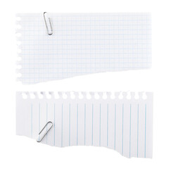 Torn Blank Paper Sheets From Notepad - Isolated