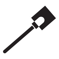 Garden shovel icon vector design template in black color isolated sign on white background