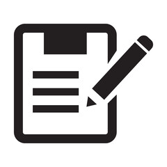 paper notes icon vector design template in black color isolated sign on white background