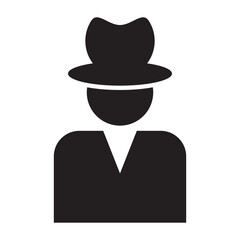 Security agent icon vector design template in black color isolated sign on white background