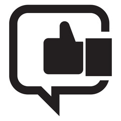 Obraz premium like chat icon vector design template in black color isolated sign on white background