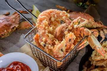 Home made deep fried prawn