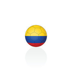 Obraz premium Colombia national flag on soccer ball vector graphics
