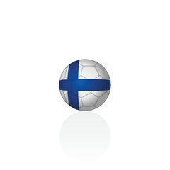 Fototapeta premium Finland national flag on soccer ball vector graphics