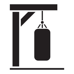 punch bag icon vector design template in black color isolated sign on white background