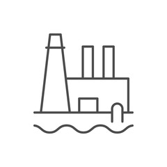 Industrial water pollution line icon