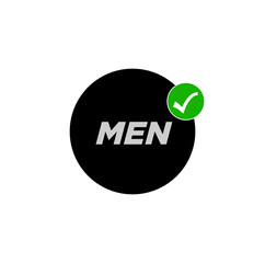 Men allow round vector icon. men allow icon.