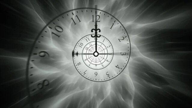 Monochrome gothic mystical ghostly spinning spiral of time
