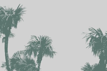 background two colors light gray and darker palms around the edges empty center