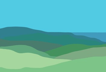 digital drawing landscape background for text, sky and horizon, layers