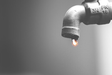 A faucet where the water does not flow. The concept of water scarcity and the water crisis