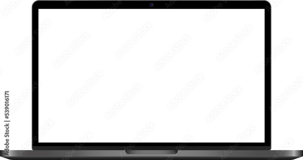 Wall mural laptop with transparent screen. computer with transparent display. realistic laptop. isolated comput