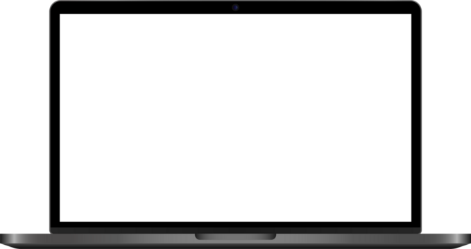 Laptop with transparent screen. Computer with transparent display. Realistic laptop. Isolated computer mockup.