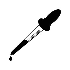 Healthcare medicine eye dropper icon | Black Vector illustration |
