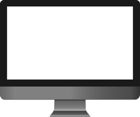 Computer with transparent screen. Desktop with transparent display. Realistic computer. Isolated desktop mockup.