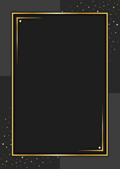 Golden vertical frame for your text. Geometric luxury design