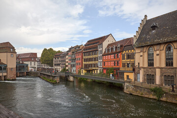Fototapeta na wymiar View of a region in Strasbourg, France, known as Petite France.