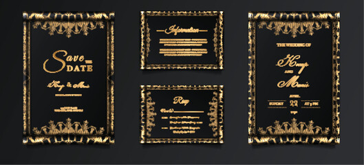 luxury elegant wedding invitation set
