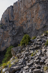 Fototapeta na wymiar rock outrcrops and glacial formations, gorges and canyons in mountains, Spain