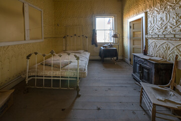 Abandoned, Dusty Hotel Room ,Ghost Town of Bodie