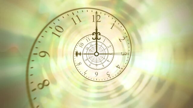 Infinite Time Spiral Rotation. Transience of time visual concept