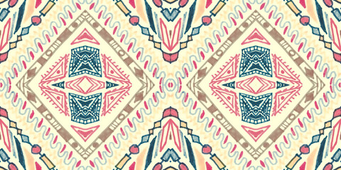 Seamless ethnic background. Geometric aztec pattern.