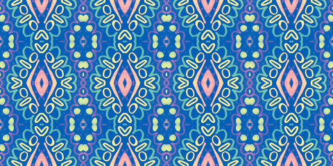 Watercolor italian pattern. Seamless portugal design. Retro spanish background.