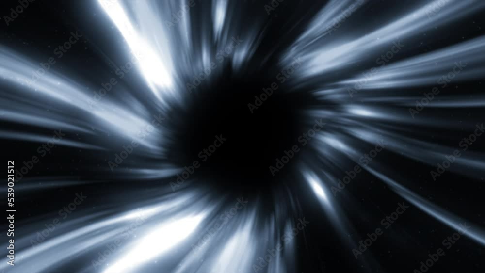 Wall mural abstract science fiction energy tunnel in outer space. motion. wormhole travel through time and spac