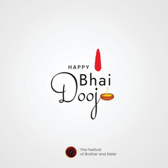 Happy Bhai Dooj Typography Social Media Post 