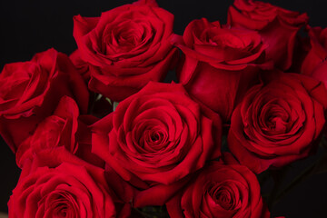 Fototapeta na wymiar The red roses for the Valentine 