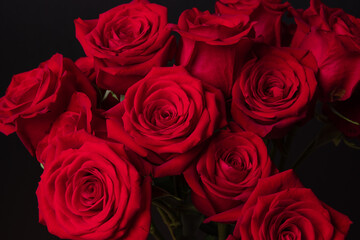 The red roses for the Valentine 