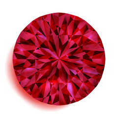 Realistic ruby illustration - vector red diamond